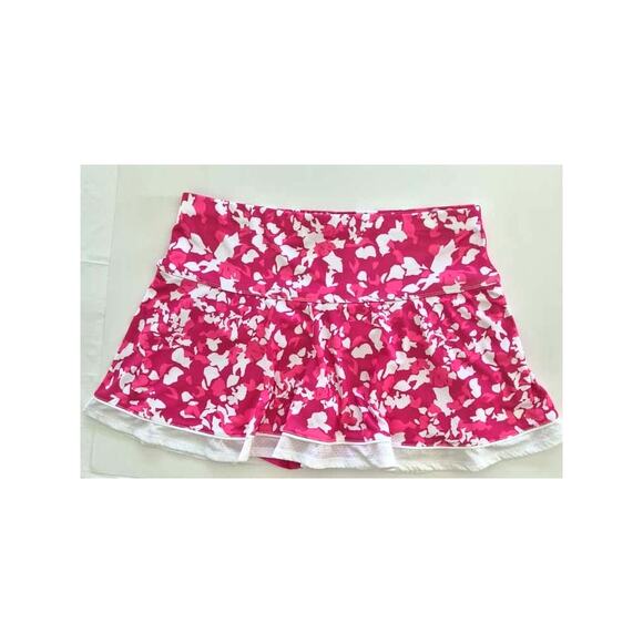GRAND SLAM Women's Skirt Skort XL Tennis Pickleball Pink White Ruffle Floral - Picture 1 of 8